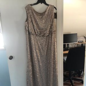David’s Bridal gold Sequin Gown